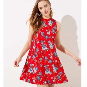 Vine Mock Neck Swing Dress Size XS